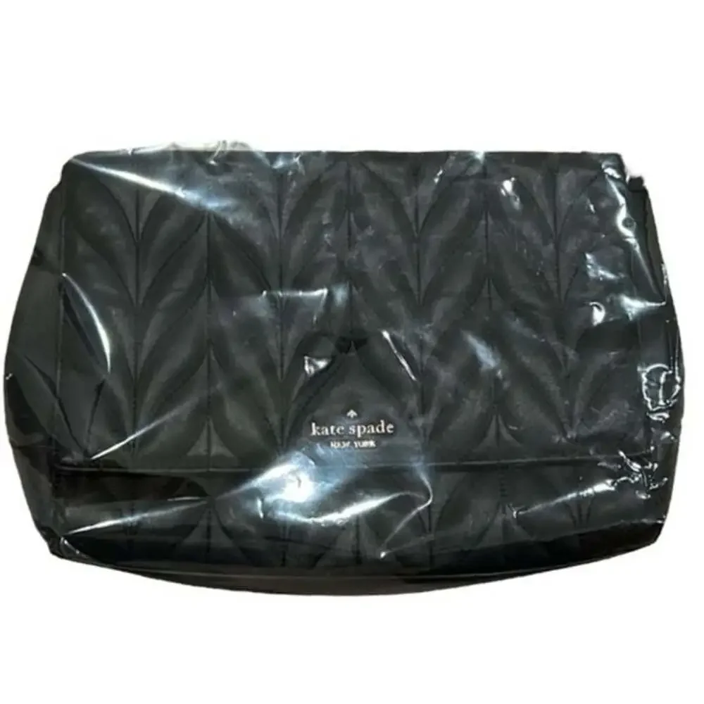 Kate Spade New York Briar Lane Quilted Shoulder Bag Black Gold Chain Strap